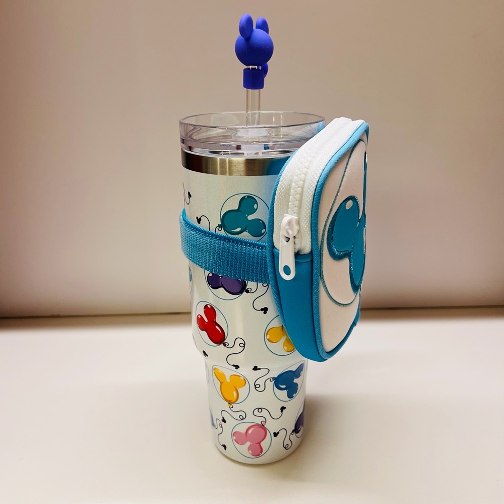 NEW Disney Mickey Balloons 30oz Insulated Stainless Steel Tumbler & Zip Case 🎈🎈🎈 - Picture 2 of 15